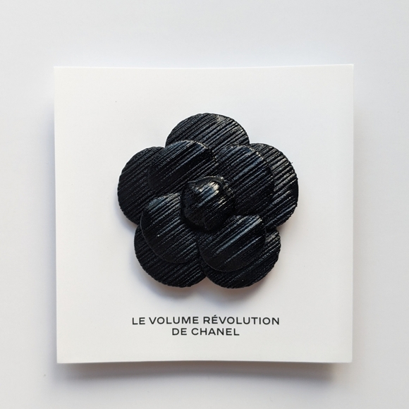 CHANEL Accessories - Chanel Camellia Black Flower Brooch with Magnet